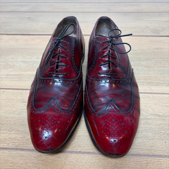 FERRAGAMO- Burgundy Men’s Oxford Dress Shoes - Picture 2 of 10